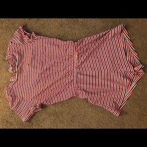 Red white blue stripe romper